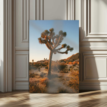 96503558-MGV-CV-24X36-Joshua Tree Wall Art Canvas Print, Framed Desert Sunset Art Picture Print, Golden Hour Light Perfect Southwestern Boho Decor