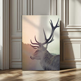 22632976-MGV-CV-24X36-Deer Canvas Print Wall Art Canvas Print, Framed Woodland Animal Decor Art Picture Print, Rustic Lodge Wall Art Perfect Rustic