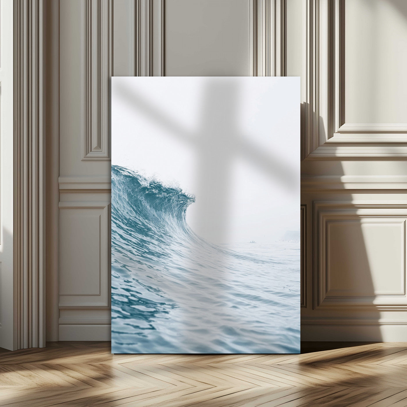 38699249-MGV-CV-24X36-Ocean Wave Wall Art – Minimalist Sea Canvas Print, Rising Surf and Misty Horizon Photography Decor for Bedroom, Living Room,