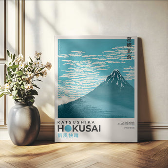 21454-MGV-CV-24X36-Hokusai Mount Fuji Wall Art – Fine Wind Clear Morning Japanese Canvas Print, Classic Ukiyo e Mountain Decor for Home, Office or