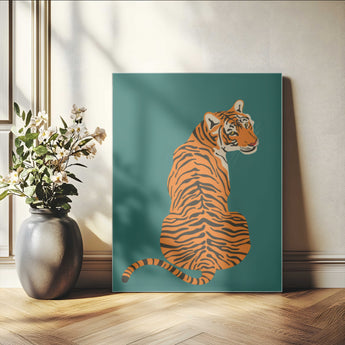 12468-MGV-CV-24X36-Tiger Wall Art – Modern Jungle Cat Canvas Print, Bold Wildlife Animal Decor for Bedroom, Office, Living Room or Nature Inspired