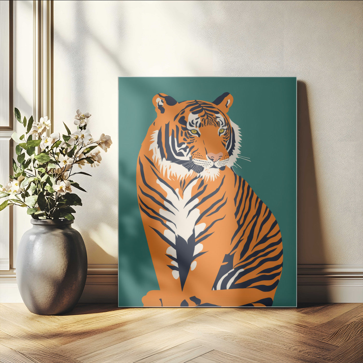 73620-MGV-CV-24X36-Tiger Wall Art – Bold Wildlife Canvas Print of Majestic Jungle Cat, Modern Animal Home Decor for Bedroom, Office, Living Room or