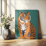 73620-MGV-CV-24X36-Tiger Wall Art – Bold Wildlife Canvas Print of Majestic Jungle Cat, Modern Animal Home Decor for Bedroom, Office, Living Room or