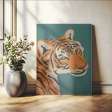 94447-MGV-CV-24X36-Tiger Portrait Wall Art – Bold Wildlife Canvas Print of Fierce Jungle Cat Face, Modern Animal Home Decor for Living Room, Office