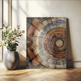 28233914-MGV-CV-24X36-Tree Rings Wall Art Canvas Print, Framed Wood Texture Art Picture Print, Rustic Pattern Perfect Rustic Organic Decor Artwork