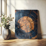 70513247-MGV-CV-24X36-Tree Rings Wall Art Canvas Print, Framed Rustic Texture Art Picture Print, Wood Grain Perfect Rustic Industrial Decor Artwork