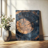 32486414-MGV-CV-24X36-Tree Rings Wall Art Canvas Print, Framed Rustic Texture Art Picture Print, Wood Grain Perfect Rustic Industrial Decor Artwork