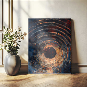 95449028-MGV-CV-24X36-Textured Spiral Wall Art Canvas Print, Framed Abstract Void Art Picture Print, Wooden Vortex Perfect Modern Industrial Decor