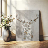 79642067-MGV-CV-24X36-Abstract Deer Wall Art Canvas Print, Framed Lodge Style Decor Art Picture Print, Rustic Animal Wall Perfect Lodge Cabin Style