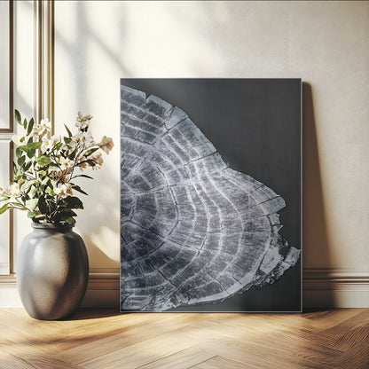 34094020-MGV-CV-24X36-Tree Ring Canvas Wall Art Canvas Print, Framed Modern Rustic Decor Art Picture Print, Botanical Tree Ring Perfect Modern Rustic