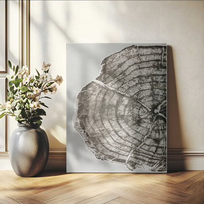 11167473-MGV-CV-24X36-Rustic Wall Decor Wall Art Canvas Print, Framed Modern Lodge Style Art Picture Print, Neutral Wood Slice Perfect Scandinavian