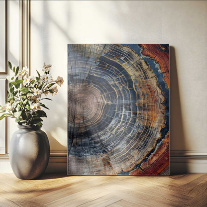 92693966-MGV-CV-24X36-Timber Cut Close-Up Wall Art Canvas Print, Framed Rustic Wood Canvas Art Picture Print, Natural Texture Decor Perfect Modern Lodge