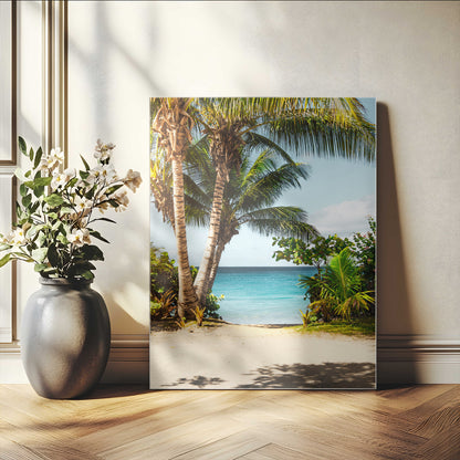 10046923-MGV-CV-24X36-Palm Tree Canvas Wall Art Canvas Print, Framed Coastal Wall Art Art Picture Print, Island Wall Decor Perfect Coastal Tropical