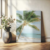 83804429-MGV-CV-24X36-Palm Tree Wall Art Canvas Print, Framed Tropical Beach Art Picture Print, Soft Sand Perfect Tropical Coastal Decor Artwork