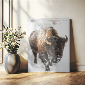 19448944-MGV-CV-24X36-Winter Wilderness Wall Art Canvas Print, Framed Brown Tones Art Picture Print, Nature Close-Up Perfect Rustic Lodge Decor Decor