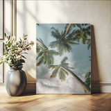 80452931-MGV-CV-24X36-Tropical Palm Trees Wall Art Canvas Print, Framed Coastal Nature Art Picture Print, Relaxing Summer Vibes Perfect Boho Coastal