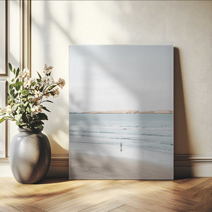 66350373-MGV-CV-24X36-Minimalist Beach Wall Art Canvas Print, Framed Soft Blue Tones Art Picture Print, Tranquil Ocean Perfect Coastal Minimalist Decor