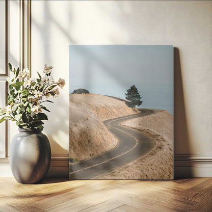 44236608-MGV-CV-24X36-Landscape Wall Art – Winding Road Through Golden Hills Canvas Print, Scenic Nature Photography Decor for Bedroom, Living Room,