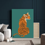12468-MGV-CV-24X36-Tiger Wall Art – Modern Jungle Cat Canvas Print, Bold Wildlife Animal Decor for Bedroom, Office, Living Room or Nature Inspired