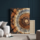 28233914-MGV-CV-24X36-Tree Rings Wall Art Canvas Print, Framed Wood Texture Art Picture Print, Rustic Pattern Perfect Rustic Organic Decor Artwork