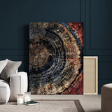 41832869-MGV-CV-24X36-Tree Rings Wall Art Canvas Print, Framed Wood Grain Art Picture Print, Rustic Texture Perfect Rustic Nature Decor Artwork