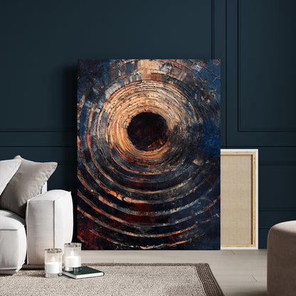 77401573-MGV-CV-24X36-Textured Spiral Wall Art Canvas Print, Framed Abstract Void Art Picture Print, Wooden Vortex Perfect Modern Industrial Decor