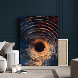 95449028-MGV-CV-24X36-Textured Spiral Wall Art Canvas Print, Framed Abstract Void Art Picture Print, Wooden Vortex Perfect Modern Industrial Decor