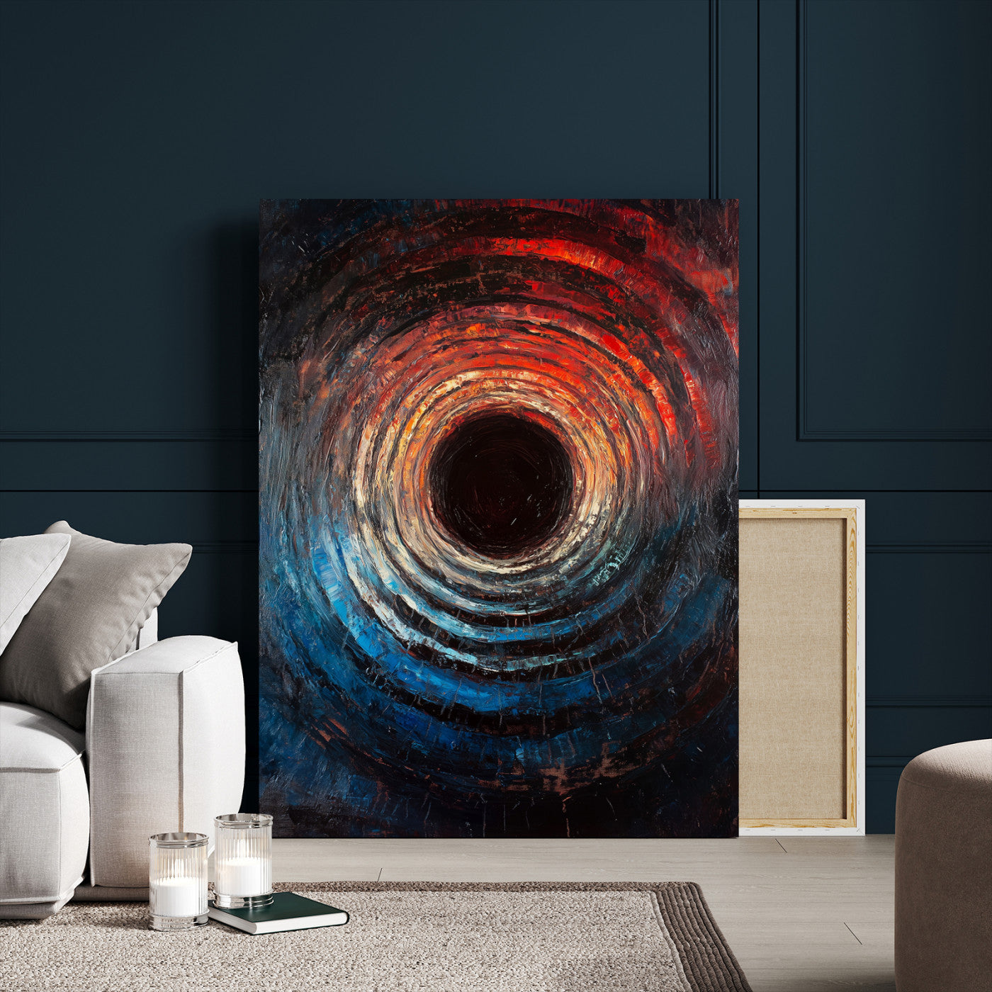 41597467-MGV-CV-24X36-Wood Vortex Wall Art Canvas Print, Framed Abstract Swirl Art Picture Print, Wood Tree Texture Perfect Modern Decor Artwork