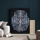 67859667-MGV-CV-24X36-Tree Ring Wall Art Wall Art Canvas Print, Framed Wood Slice Canvas Art Picture Print, Monochrome Nature Decor Perfect Modern
