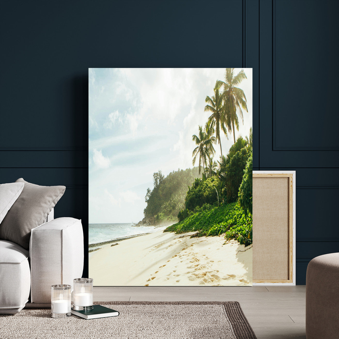 42984524-MGV-CV-24X36-Relaxing Beach Wall Art Canvas Print, Framed Ocean View Art Picture Print, Coastal Serenity Perfect Tropical Coastal Decor Artwork
