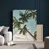 80452931-MGV-CV-24X36-Tropical Palm Trees Wall Art Canvas Print, Framed Coastal Nature Art Picture Print, Relaxing Summer Vibes Perfect Boho Coastal