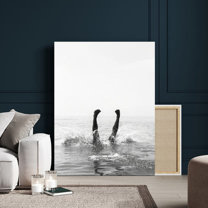 66017559-MGV-CV-24X36-Modern Wall Art – Black and White Splash Canvas Print, Minimalist Photography Decor for Bedroom, Living Room, Office, Beach House