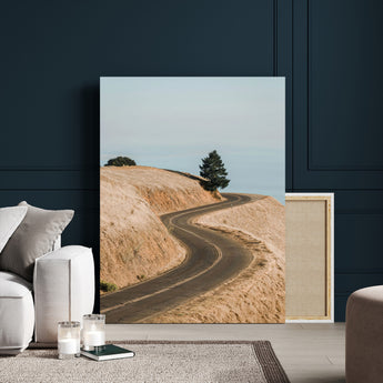 44236608-MGV-CV-24X36-Landscape Wall Art – Winding Road Through Golden Hills Canvas Print, Scenic Nature Photography Decor for Bedroom, Living Room,
