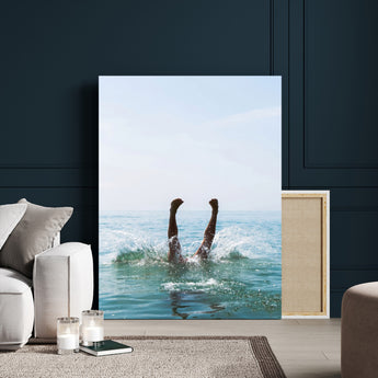 56400447-MGV-CV-24X36-Summer Splash Ocean Photography Canvas Wall Art – Vibrant Coastal Beach Vibes Decor, Fun Vacation Photo, Living Room or Bedroom