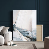 95552990-MGV-CV-24X36-Nautical Sailing Wall Art – Sailboat with White Sails and Ocean Waves, Coastal Photography Print, Seaside Decor for Beach House &