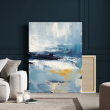 80358-MGV-CV-24X36-Abstract Seascape Wall Art Canvas Print, Framed Coastal Horizon Art Picture Print, Textured Ocean Perfect Minimal Coastal Decor