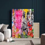 23129-MGV-CV-24X36-Street Love Wall Art Canvas Print, Framed Pop Graffiti Art Picture Print, Neon Lettering Perfect Urban Pop Decor Artwork