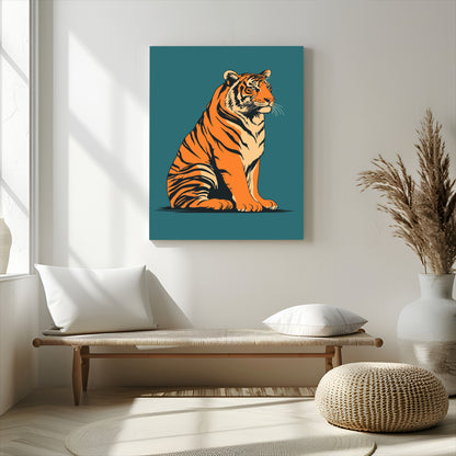 45688-MGV-CV-24X36-Tiger Wall Art – Bold Jungle Cat Canvas Print, Modern Wildlife Animal Decor for Living Room, Bedroom, Office or Nature Inspired