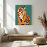 73620-MGV-CV-24X36-Tiger Wall Art – Bold Wildlife Canvas Print of Majestic Jungle Cat, Modern Animal Home Decor for Bedroom, Office, Living Room or