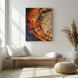 33751185-MGV-CV-24X36-Tree Rings Wall Art Canvas Print, Framed Wood Detail Art Picture Print, Rustic Texture Perfect Rustic Warm Decor Artwork