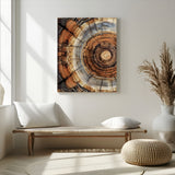 28233914-MGV-CV-24X36-Tree Rings Wall Art Canvas Print, Framed Wood Texture Art Picture Print, Rustic Pattern Perfect Rustic Organic Decor Artwork