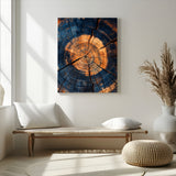 70513247-MGV-CV-24X36-Tree Rings Wall Art Canvas Print, Framed Rustic Texture Art Picture Print, Wood Grain Perfect Rustic Industrial Decor Artwork