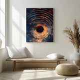 95449028-MGV-CV-24X36-Textured Spiral Wall Art Canvas Print, Framed Abstract Void Art Picture Print, Wooden Vortex Perfect Modern Industrial Decor