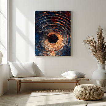 95449028-MGV-CV-24X36-Textured Spiral Wall Art Canvas Print, Framed Abstract Void Art Picture Print, Wooden Vortex Perfect Modern Industrial Decor