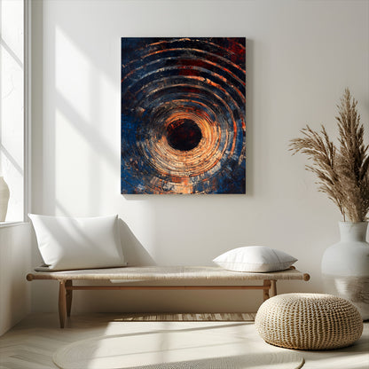 95449028-MGV-CV-24X36-Textured Spiral Wall Art Canvas Print, Framed Abstract Void Art Picture Print, Wooden Vortex Perfect Modern Industrial Decor