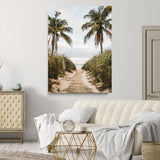 47319550-MGV-CV-24X36-Tropical Beach Wall Art Canvas Print, Framed Rustic Sand Art Picture Print, Palm Tree Perfect Tropical Coastal Decor Artwork