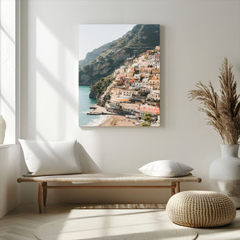 28897019-MGV-CV-24X36-Positano Coastline Wall Art Canvas Print, Framed Amalfi Architecture Art Picture Print, Italian Riviera Perfect Mediterranean