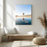 98091684-MGV-CV-24X36-Hot Air Balloon Wall Art Canvas Print, Framed Flight Reflection Art Picture Print, Peaceful Lakeside Perfect Modern Minimalist