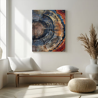 36357958-MGV-CV-24X36-Tree Ring Texture Wall Art Canvas Print, Framed Rustic Wood Decor Art Picture Print, Timber Wall Accent Perfect Rustic Farmhouse