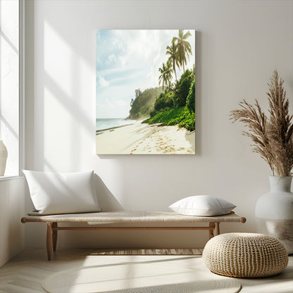 42984524-MGV-CV-24X36-Relaxing Beach Wall Art Canvas Print, Framed Ocean View Art Picture Print, Coastal Serenity Perfect Tropical Coastal Decor Artwork